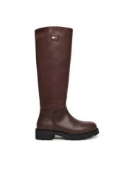 Tommy Jeans Kozaki Tjw Stretchy Long Shaft Boot EN0EN02828 Brązowy. Brązowe kozaki damskie Tommy Jeans, z jeansu, bez obcasa, na płaskiej podeszwie. Za 719.99 zł.