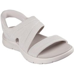 Sandały Skechers Go Walk Flex Sandal-, Kobiety. Białe klapki damskie Skechers, bez wzorów, bez obcasa. Za 339.99 zł.