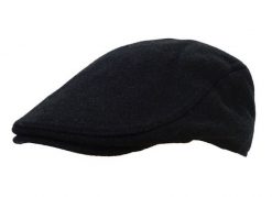 Czarny, Klasyczny Męski Kaszkiet, Jesienno-Zimowy. Czarne czapki i kapelusze męskie Pako Jeans, na jesień, bez wzorów, z poliesteru, klasyczne. Za 49.00 zł.