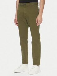 HUGO Chinosy 50530886 Zielony Slim Fit. Zielone spodnie materiałowe męskie Hugo, m, bez wzorów, z bawełny. Za 429.99 zł.
