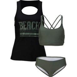 Tankini + biustonosz bikini (3 części). Czarne bikini damskie bonprix, bez wzorów. Za 144.99 zł.