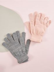 Rękawiczki 2 pack - różowy. Czerwone rękawiczki damskie Sinsay, bez wzorów. Za 7.99 zł.