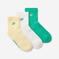 Skarpety do kostki Elementals 3 pary. Białe skarpety damskie Decathlon, bez wzorów, z bawełny. Za 39.99 zł.