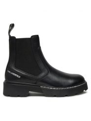 KARL LAGERFELD Sztyblety KL40460 Czarny. Czarne botki damskie KARL LAGERFELD, ze skóry, bez obcasa, na słupku, bez zapięcia. Za 849.99 zł.