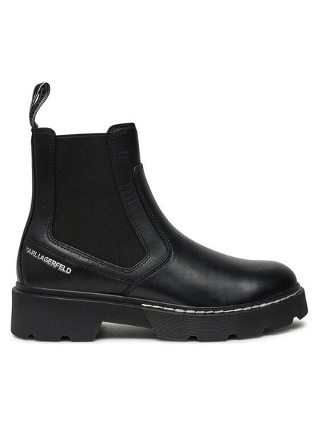 KARL LAGERFELD Sztyblety KL40460 Czarny. Czarne botki damskie KARL LAGERFELD, ze skóry, bez obcasa, na słupku, bez zapięcia. Za 849.99 zł.