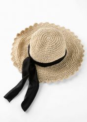 Kapelusz słomkowy. Brązowe czapki i kapelusze damskie bonprix, bez wzorów, eleganckie. Za 69.99 zł.