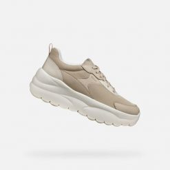 Buty GEOX D XTORS Beżowy. Brązowe trekkingi damskie Geox, trekkingowe. Za 338.99 zł.