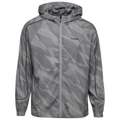 Kurtka z dresu Hummel AOP Hybrid. Szare kurtki męskie Hummel, l, bez wzorów, z dresówki, bez kaptura. Za 367.00 zł.