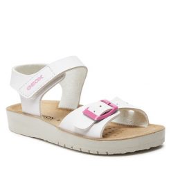 Sandały Geox. Czerwone sandały dziewczęce Geox, bez zapięcia. Za 239.99 zł.