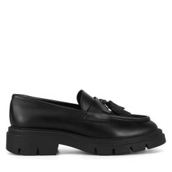 Loafersy GINO ROSSI. Czarne mokasyny damskie Gino Rossi. Za 279.99 zł.