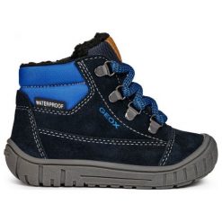 Geox Chłopięce Buty Zimowe Za Kostkę Omar, 27, Niebieskie. Niebieskie buty zimowe chłopięce Geox, z gumy. Za 309.00 zł.