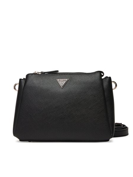 Guess Torebka Noelle II HWZG96 72120 Czarny. Czarne listonoszki damskie Guess, z aplikacjami, ze skóry, bez dodatków. Za 549.99 zł.