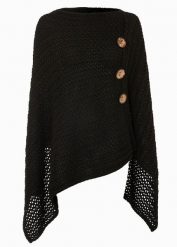 Poncho. Czarne żakiety damskie bonprix, bez wzorów, z dzianiny. Za 107.99 zł.