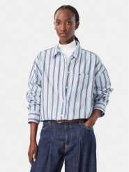 Tommy Jeans Koszula Essential DW0DW23340 Niebieski jasny Oversize. Niebieskie bluzki damskie Tommy Jeans, xl, bez wzorów, z bawełny, bez kołnierzyka, bez ramiączek. Za 449.99 zł.