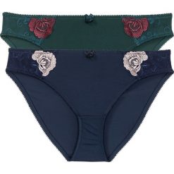 Figi (2 pary) bonprix różowobrązowy + ciemnoniebieski. Zielone figi damskie bonprix. Za 45.98 zł.