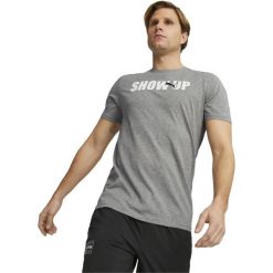 Koszulka fitness męska PUMA Performance Training Graphic. Szare buty sportowe męskie Puma, z poliesteru, bez zapięcia, na fitness i siłownię. Za 49.99 zł.
