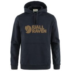 Bluza z kapturem męska Fjallraven Fjallraven Logo Hoodie. Niebieskie bluzy męskie Fjällräven, m, bez wzorów, z kapturem. Za 503.99 zł.