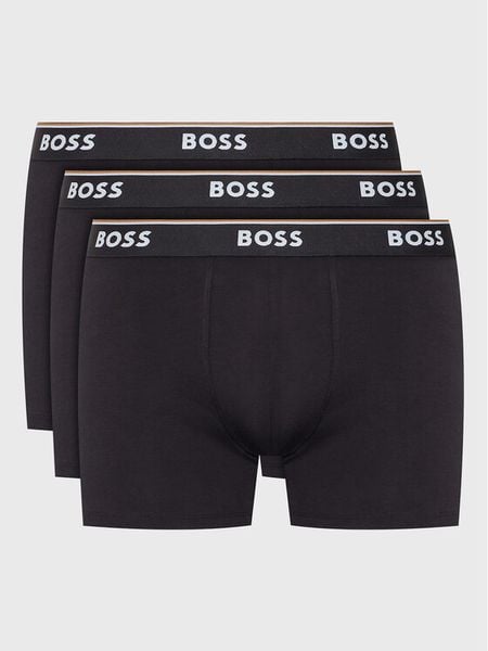 BOSS Komplet bokserek Power 50475282 Czarny. Czarne bokserki męskie Boss, l, bez wzorów, z bawełny. Za 179.99 zł.