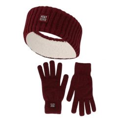 Zimowy zestaw termiczny dla kobiet – opaska na głowę + rękawiczki – bordowy. Czerwone czapki i kapelusze damskie HEAT KEEPER, na zimę, bez wzorów, z poliesteru, sportowe. W wyprzedaży za 134.32 zł.
