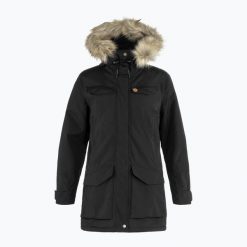 Kurtka puchowa damska Fjällräven Nuuk Parka. Czarne kurtki damskie Fjällräven, bez wzorów, z puchu, sportowe, bez kaptura. Za 2,160.15 zł.