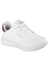 Buty SKECHERS UNO LITE SHIMMER ALONG Biały. Czarne obuwie sportowe damskie Skechers, bez wzorów, z materiału, do biegania. Za 278.99 zł.