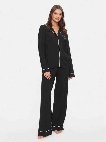 Guess Piżama Carlyn O4BX07 KCIN2 Czarny Regular Fit. Czarne piżamy damskie Guess, s, z aplikacjami, bez ramiączek. Za 259.99 zł.