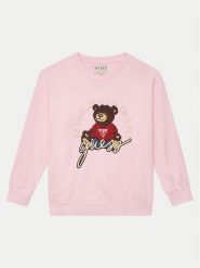 Guess Bluza H5RJ01 KAD74 Różowy Regular Fit. Czerwone bluzy dla dziewczynek Guess, z aplikacjami, z bawełny, bez ramiączek, bez kaptura. Za 149.99 zł.