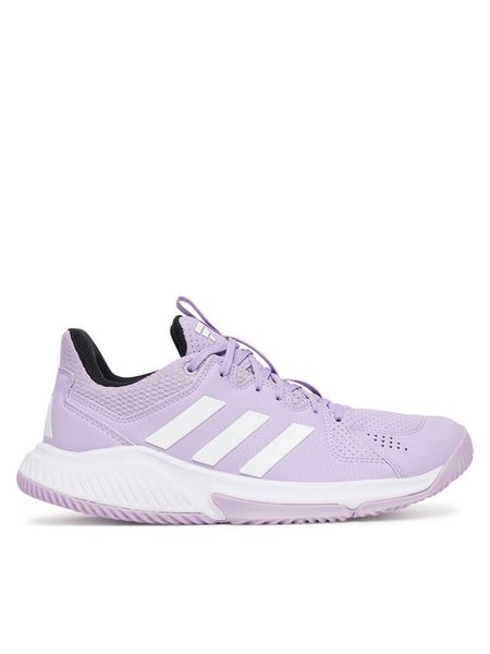 Adidas Buty halowe Court Flight JQ9210 Fioletowy. Fioletowe obuwie sportowe damskie Adidas, bez wzorów, ze skóry. Za 329.99 zł.
