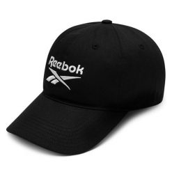 Czapka z daszkiem Reebok. Czarne czapki i kapelusze damskie Reebok, bez wzorów. Za 69.99 zł.
