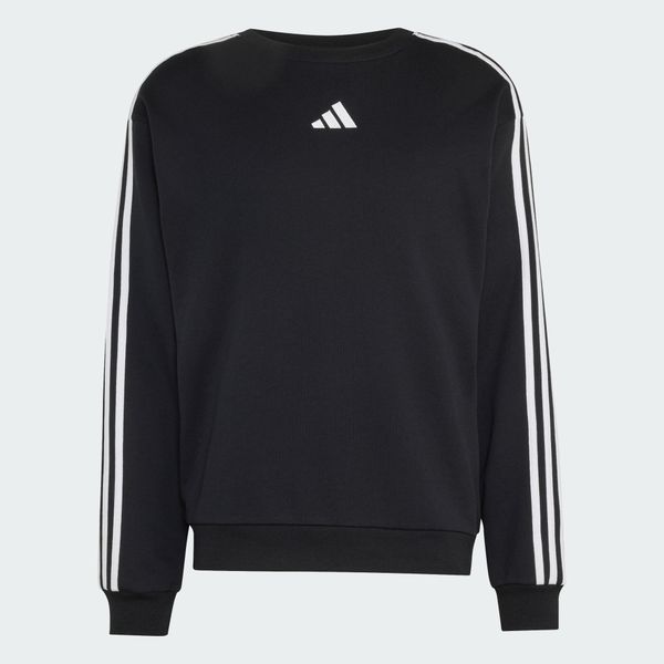 Bluza frotté Essentials z 3 paskami. Białe bluzy męskie Adidas, uniwersalny, bez wzorów, z bawełny, bez kaptura. Za 219.00 zł.