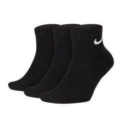 Skarpety Everyday Cushion Ankle 3 Pary. Czarne skarpety męskie Nike, bez wzorów, z bawełny. Za 64.99 zł.