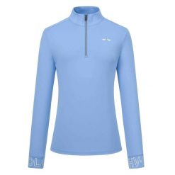 Damska techniczna koszulka polo z długim rękawem do jeździectwa HV Polo Tess. Niebieskie koszulki sportowe damskie HV POLO, m, bez wzorów, z materiału, bez kołnierzyka, bez ramiączek, na fitness i siłownię. Za 303.00 zł.