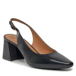 Sandały Geox. Czarne klapki damskie Geox, bez wzorów, bez obcasa, na słupku, bez zapięcia. Za 359.99 zł.