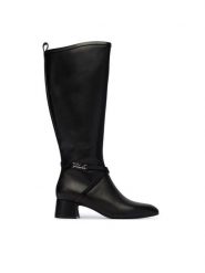KARL LAGERFELD Kozaki KL30375 Czarny. Czarne kozaki damskie KARL LAGERFELD, ze skóry, bez obcasa, na słupku. Za 1,309.00 zł.