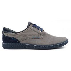 KOMODO Buty męskie Casual 848 szare. Szare półbuty na co dzień męskie na jesień, z jeansu, casualowe, bez zapięcia. Za 367.89 zł.