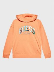 Guess Bluza J3RQ01 KA6R0 Pomarańczowy Regular Fit. Brązowe bluzy dla dziewczynek Guess, z aplikacjami, z bawełny, bez ramiączek, bez kaptura. Za 269.99 zł.