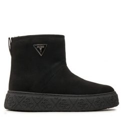 Botki Guess. Czarne botki damskie Guess, bez obcasa, na płaskiej podeszwie, bez zapięcia. Za 589.99 zł.