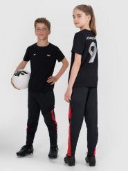 4F T-shirt regular z nadrukiem dziecięcy 4F JUNIOR x Robert Lewandowski - czarny 152 (11-12 lat). Czarne t-shirty i topy dla dziewczynek 4f, bez wzorów, z bawełny, bez ramiączek. Za 59.99 zł.