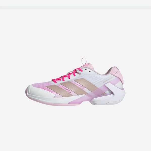 Buty tenisowe damskie ADIDAS Adizero Ubersonic 5 na każdą nawierzchnię. Białe obuwie sportowe damskie Adidas, bez wzorów, z tworzywa sztucznego, tenisowe. Za 399.99 zł.