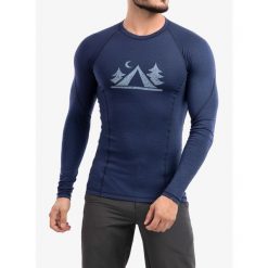 Bluza termoaktywna męska Sensor Merino DF Tee L/S. Niebieskie bluzy męskie Sensor, l, bez wzorów, bez kaptura, narciarskie. Za 282.99 zł.