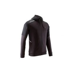 Bluza do biegania RUN WARM+ męska. Czarne bluzy sportowe męskie KALENJI, z elastanu. Za 119.99 zł.