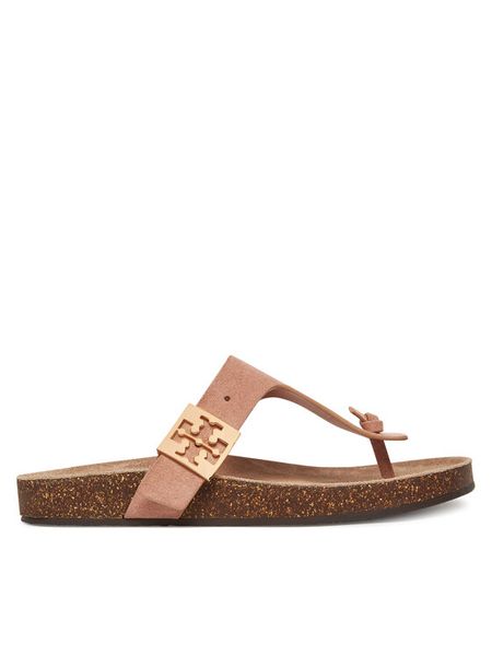 Tory Burch Japonki 150910 Beżowy. Brązowe klapki damskie Tory Burch, bez wzorów, ze skóry, bez obcasa. Za 979.99 zł.