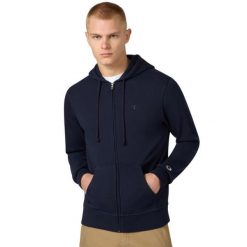 Bluza męska Champion Full Zip Hoodie Sweatshirt. Niebieskie bluzy męskie Champion, m, bez wzorów, z materiału. Za 205.99 zł.