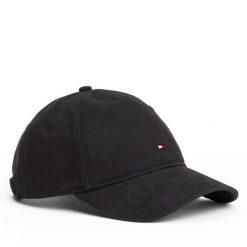 Czapka z daszkiem Tommy Hilfiger. Czarne czapki i kapelusze damskie Tommy Hilfiger, bez wzorów. Za 149.99 zł.