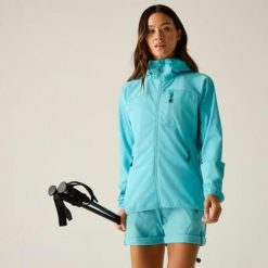 Damska kurtka typu softshell z kapturem Lexan III. Niebieskie kurtki damskie Dare 2b, bez wzorów, z materiału, z kapturem. Za 303.99 zł.