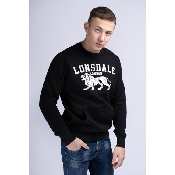Bluza z okrągłym dekoltem Lonsdale Kersbrook. Czarne bluzy męskie Lonsdale, m, bez wzorów, bez kaptura. Za 213.50 zł.