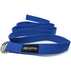 Pasek do jogi i pilatesu Revity niebieski 200 x 3.8 cm. Niebieskie paski damskie REVITY, bez wzorów, z bawełny, biznesowe. Za 19.99 zł.