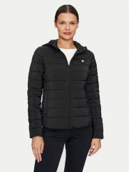 Guess Kurtka puchowa Solid Heavy Diann V4YL04 WF3X0 Czarny Regular Fit. Czarne kurtki damskie Guess, xs, z aplikacjami, z puchu, bez kaptura. Za 329.99 zł.