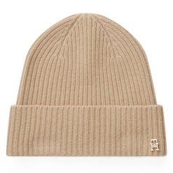 Czapka Tommy Hilfiger. Brązowe czapki i kapelusze damskie Tommy Hilfiger, na zimę, bez wzorów. Za 349.99 zł.