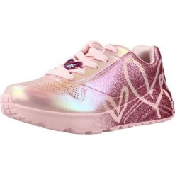 Buty SKECHERS UNO LITE - HEARTDUST FOREVER Rose. Czerwone obuwie sportowe damskie Skechers, bez wzorów, z syntetyku, na fitness i siłownię. Za 283.99 zł.